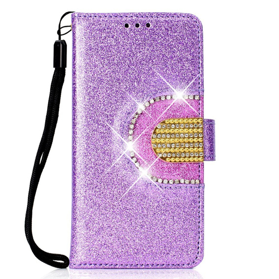Klapkové puzdro pre Huawei P Smart 2019 / Honor 10 Lite, Glitter Mirror Wallet, fialové