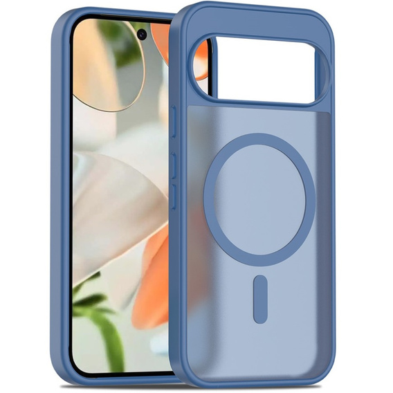 Matné puzdro pre Google Pixel 10 / 10 Pro, pre MagSafe, priesvitné modré