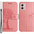 Klapkové puzdro pre Motorola Moto G53 / G23 / G13, tree, ružové