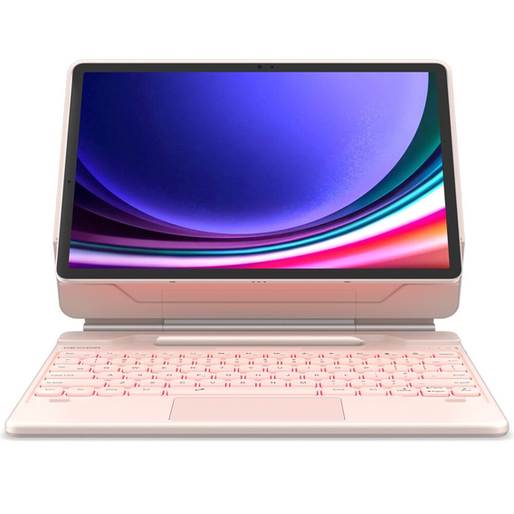 Puzdro s klávesnicou pre Samsung Galaxy Tab S7+ / S7 FE / S9+ / S8+ / S9 FE+ / S10+, Dexnor Magnetic Keyboard Touchpad, ružové