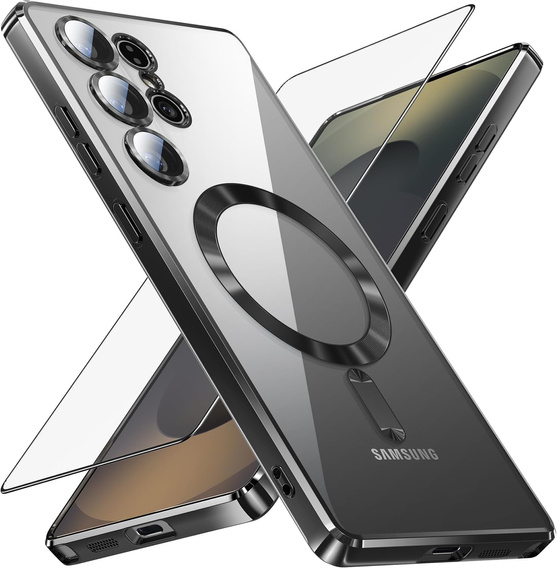Puzdro pre Samsung Galaxy S25 Ultra, Electro MagSafe, čierne + sklo na displej