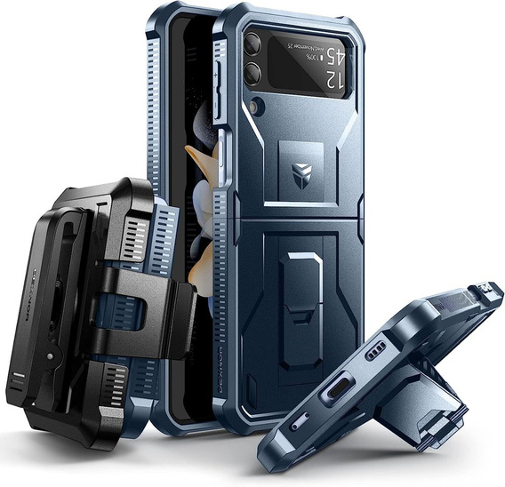 Pancierované puzdro pre Samsung Galaxy Z Flip 4 5G, Dexnor Clip Holder, námornícka modrá