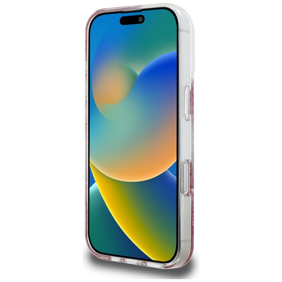 GUESS Prípad MagSafe s lesklým dnom z živice pre iPhone 16 Pro Max