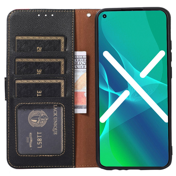 Klapkové puzdro pre Samsung Galaxy A54 5G, KHAZNEH RFID, Dual Color, čierne