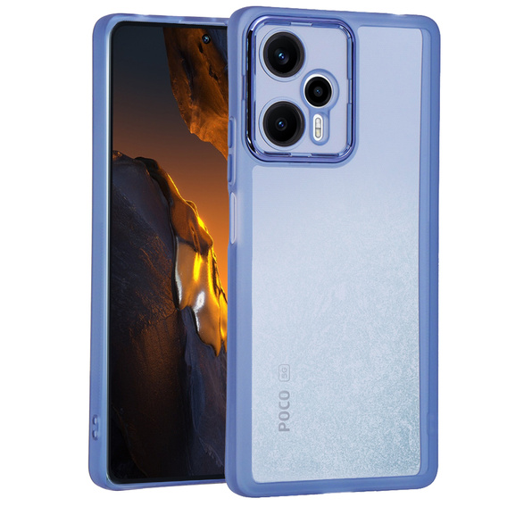 Obal na mobil pre Xiaomi Poco F5, Fusion Hybrid, transparentné / modré
