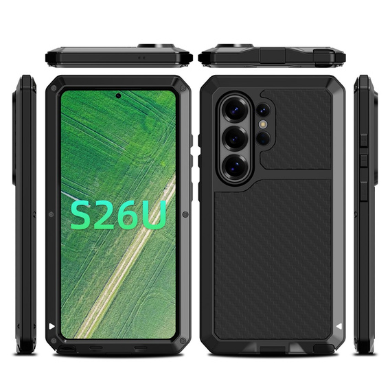 Puzdro s integrovaným sklom pre Samsung Galaxy S26 Ultra, čierne