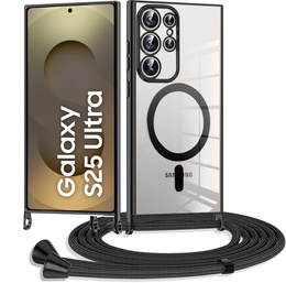 Puzdro pre Samsung Galaxy S25 Ultra, Electro MagSafe, čierne + šnúrka