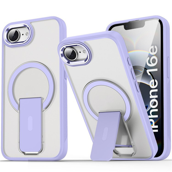 Puzdro pre Iphone 16E, Kickstand Matt Case, pre MagSafe, fialové