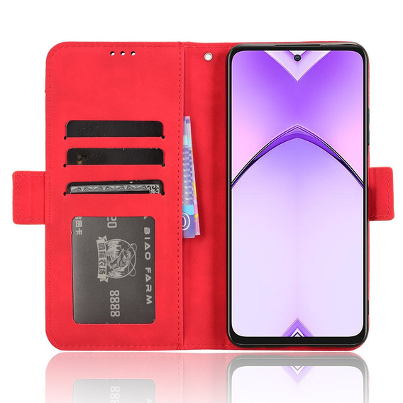 Klapkové puzdro pre Oppo A80, Card Slot, červené