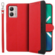 Klapkové puzdro pre Motorola Moto G53 / G23 / G13, KHAZNEH RFID, Dual Color, červené