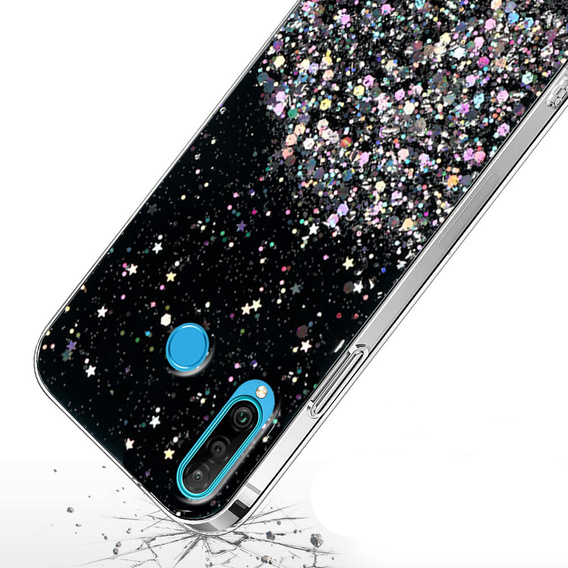 Obal na mobil pre Huawei P30 Lite, Glittery, čierne