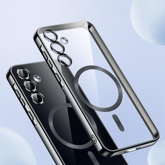 Puzdro pre Samsung Galaxy S25+ Plus, Electro MagSafe, čierne + sklo na displej