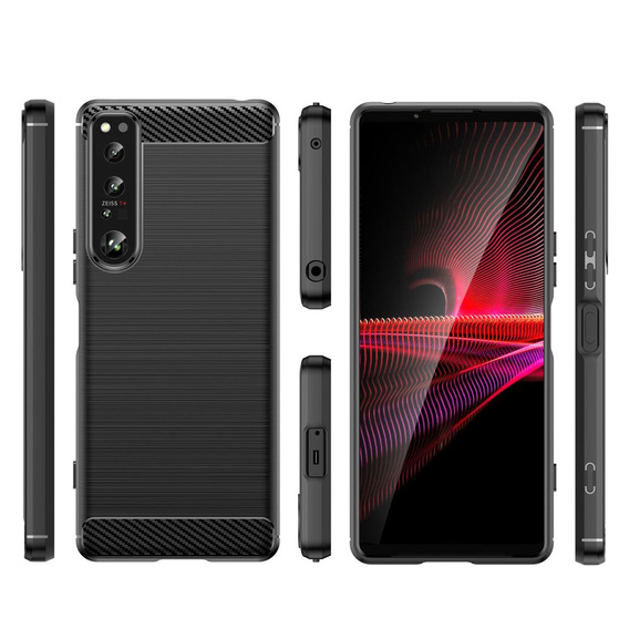 Obal na mobil pre Sony Xperia 1 IV, Carbon, čierne