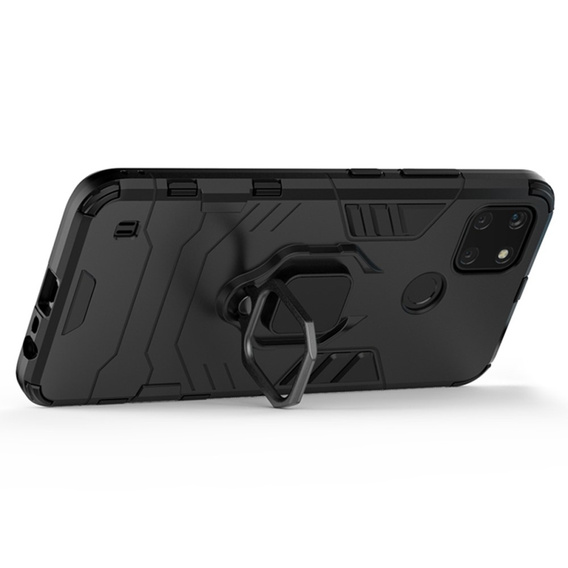 Obal na mobil pre Realme C21Y, Kickstand Ring, čierne