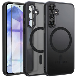 Puzdro pre Samsung Galaxy A55, pre MagSafe, ERBORD Matt Case, čierny + sklo na displej