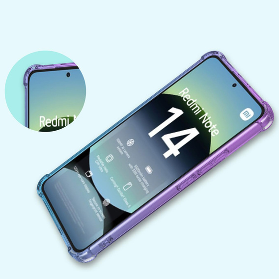 Puzdro pre Xiaomi Redmi Note 14 4G, Gradient Dropproof, Fialová / modrá