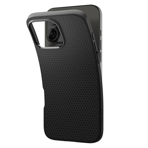 Puzdro Spigen pre iPhone 16 Pro Max, Liquid Air, čierne + tvrdené sklo 9H
