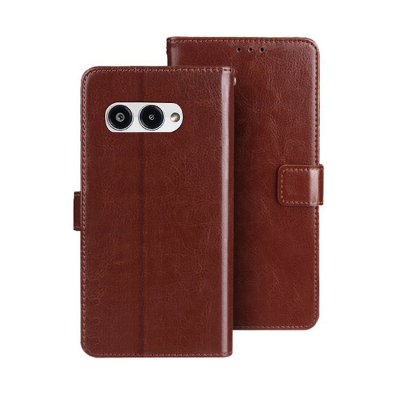 Klapkové puzdro pre T Phone 3 5G, Crazy Horse Wallet, hnedé