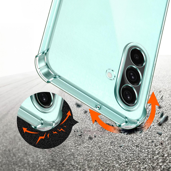 Puzdro pre Samsung Galaxy A26, Erbord Dropproof, priehľadné + sklo