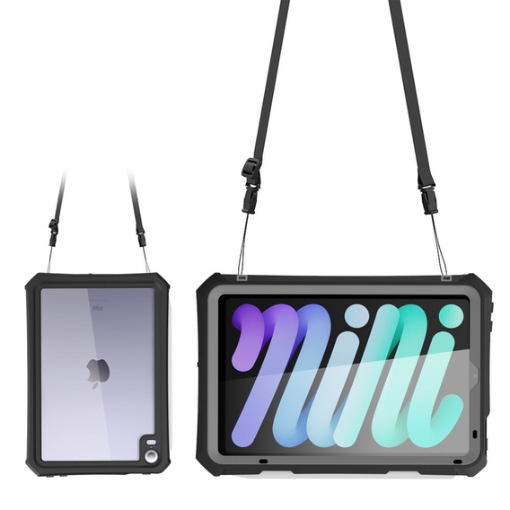 Vodotesné puzdro IP68 pre iPad mini 8.3" 2021 (6 gen.) / iPad mini 8.3" 2024 (7 gen.), čierne