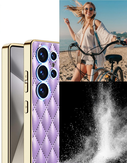 Puzdro pre Samsung Galaxy S25 Ultra, Leather Rhombus, fialové