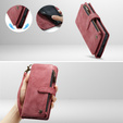 CASEME puzdro pre Samsung Galaxy A56 5G, Leather Wallet Cash and Card Slots, s remienkom, červené
