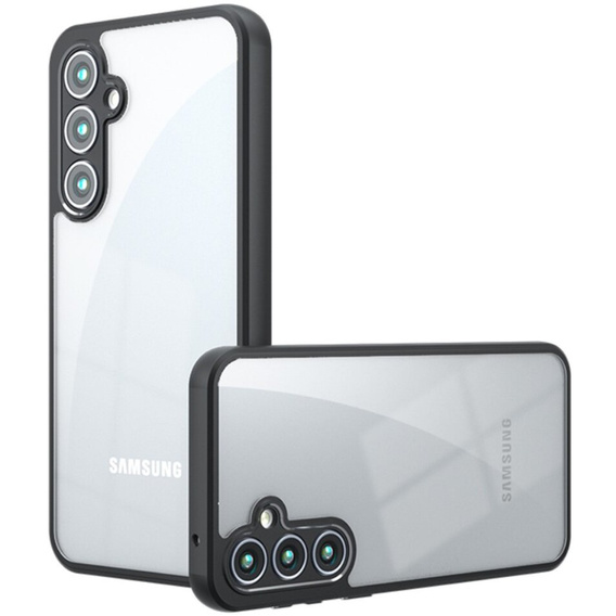 Obal na mobil pre Samsung Galaxy A25 5G, Fusion, transparentné / čierne + 9H sklo 