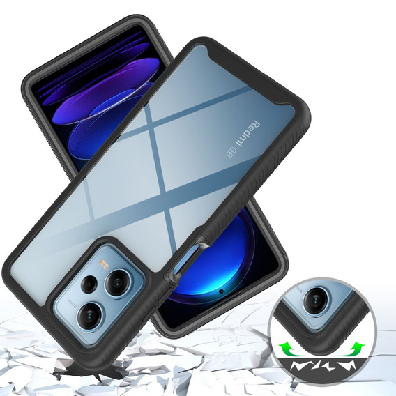 Puzdro pre Xiaomi Redmi Note 12 Pro 5G / POCO X5 Pro 5G, Shockproof, s fóliou, čierne