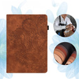 Puzdro s chlopňou pre Xiaomi Redmi Pad SE 11", flower, hnedé