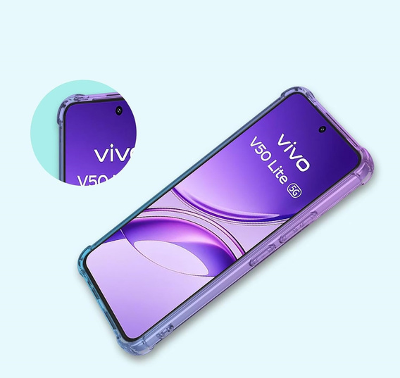 Puzdro pre Vivo V50 Lite 4G / 5G, Gradient Dropproof, Fialová / modrá
