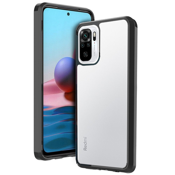 Obal na mobil pre Xiaomi Redmi Note 10/10S, Fusion Hybrid, transparentné / čierne