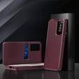 Flipové puzdro pre Samsung Galaxy S25, Smart View Wallet, bordové