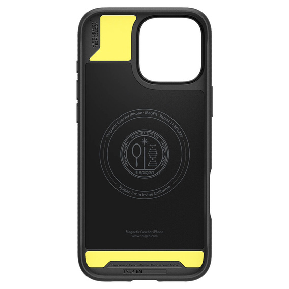 Puzdro Spigen pre iPhone 16 Pro Max, Rugged Armor MagSafe, čierne + tvrdené sklo 9H