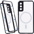 Magnetické puzdro Dual Glass MagSafe pre Samsung Galaxy S22, čierne