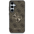 GUESS Obal na mobil pre Samsung Galaxy S25, 4G Big Metal Logo, hnedé