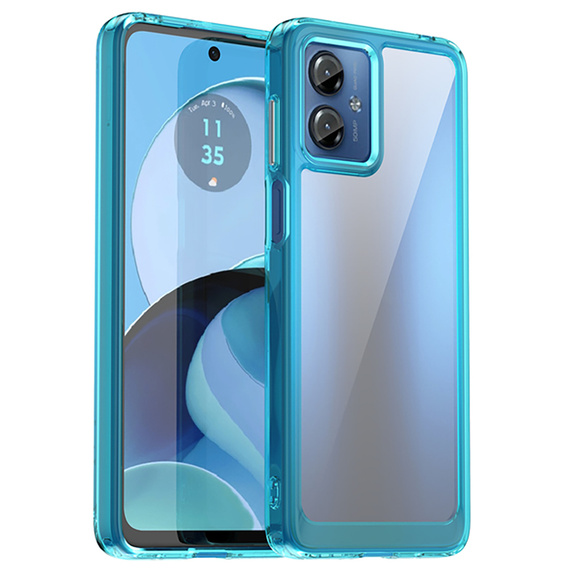 Obal na mobil pre Motorola Moto G14, Fusion Hybrid, transparentné / modré