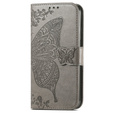 Klapkové puzdro pre Samsung Galaxy A05s, Butterfly, sivé