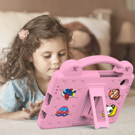 Detské puzdro pre Samsung Galaxy Tab A9, Cute Patterns, so stojanom, ružové