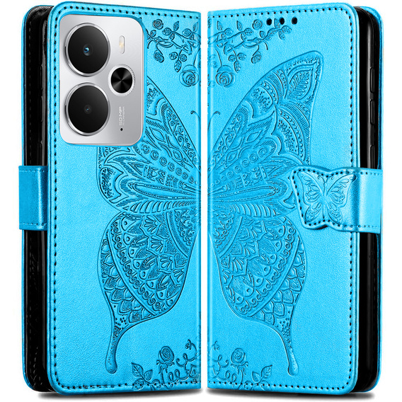 Klapkové puzdro pre Realme 14 5G / Realme 14T 5G, Butterfly, modré