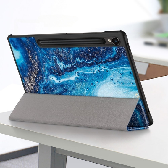 Obal na mobil pre Samsung Galaxy Tab S9, Smartcase Hybrid Pen Slot, sea wave