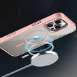 Puzdro pre iPhone 16 Pro Max, pre MagSafe, ERBORD Matt Case, transparentné / ružové + sklo na displej