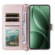 Puzdro s chlopňou pre Xiaomi Poco F7 Ultra, Crossbody Leather Wallet, ružové