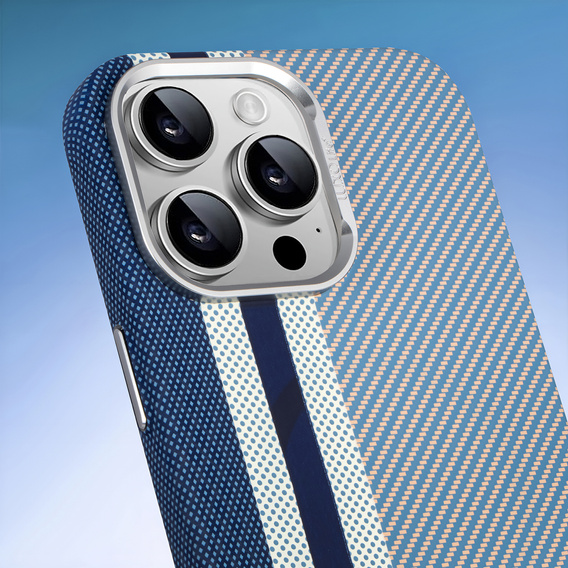 Puzdro pre iPhone 14 Pro, Carbon Fiber MagSafe, modré