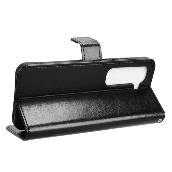 Klapkové puzdro pre Infinix Hot 50 4G, Crazy Horse Wallet, čierne