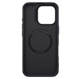 Puzdro pre iPhone 16 Pro, pancierované Nillkin, Carbon Fiber, pre Magsafe, čierne