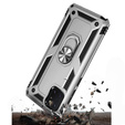 Pancierované obal na mobil pre Samsung Galaxy Note 10 Lite, Nox Case Ring, strieborné