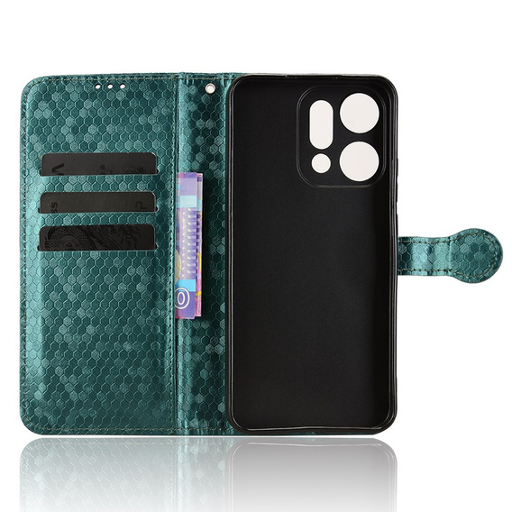 Klopové puzdro pre Oppo Reno 14, Wallet Rhombus, zelené
