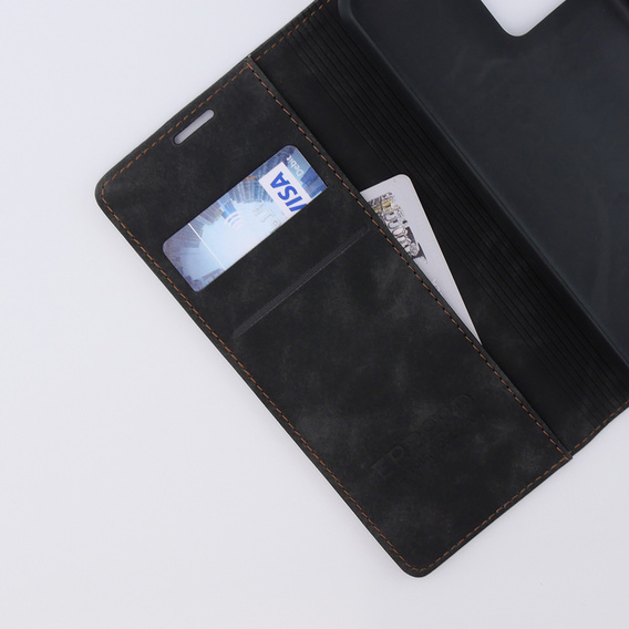 Puzdro pre Xiaomi Redmi Note 12 5G / Poco X5 5G, ERBORD Vintage, peňaženka s chlopňou, čierne