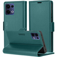 Puzdro pre Oppo Reno 13, ERBORD Glossy Litchi, flipová peňaženka, zelený