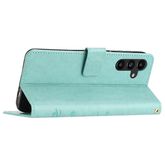 Klapkové puzdro pre Samsung Galaxy A25 5G, Butterfly, mätové + 9H sklo  